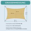 Dripex Sonnensegel wasserdicht Sonnenschutz Set 3X5 m inkl Befestigungsseile Rechteckig Polyester Imprägniert 95% UV Schutz Windschutz Wetterschutz für Balkon Garten Terrasse - Sand Bild 5