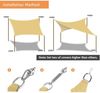 Dripex Sonnensegel wasserdicht Sonnenschutz Set 3X5 m inkl Befestigungsseile Rechteckig Polyester Imprägniert 95% UV Schutz Windschutz Wetterschutz für Balkon Garten Terrasse - Sand Bild 3