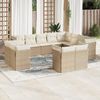 vidaXL 12-tlg. Garten-Sofagarnitur mit Kissen Beige Poly Rattan 3250367 Bild 2