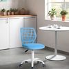 FurnitureR Esszimmer-Drehstühle, 1PC Küchenstuhl, gepolsterter Stuhl, Drehstuhl, bequemer Stuhl mit Rädern, Rückenlehne, armloser Stuhl für Esszimmer, Wohnzimmer, Blau Bild 4