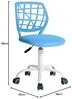 FurnitureR Esszimmer-Drehstühle, 1PC Küchenstuhl, gepolsterter Stuhl, Drehstuhl, bequemer Stuhl mit Rädern, Rückenlehne, armloser Stuhl für Esszimmer, Wohnzimmer, Blau Bild 3