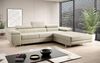 Designer Sofa Calvera mit Schlaf- und Klappfunktion Sand Samt Rechts Bild 2