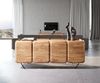 Sideboard Kiano 175 cm Akazie Natur 4 Türen V-Fuß Schwarz Raumteiler Bild 3
