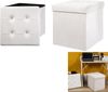 HOME DECO FACTORY Faltbare Polyester-Hocker-Truhe, 37.5 x 37.5 x 37.5 cm, Beige Bild 4