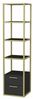 Dmora - Bücherregal Artemis, Büroregal, Mobiler Buchhalter, Bücherbrett, 39x39h169 cm, Gold und Anthrazit Bild 5
