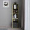 Dmora - Bücherregal Artemis, Büroregal, Mobiler Buchhalter, Bücherbrett, 39x39h169 cm, Gold und Anthrazit Bild 4