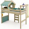 Wickey Kinderbett Hochbett aus Holz Crazy Gloomy – Robustes Abenteuerbett für Kinder (Etagenbett mit Kletterleiter für Kinder), Massivholz Bild 4