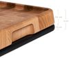 BURNHARD® Schneidebretter Set - 2 Küchenbretter, magnetisch zusammensetzbar, 1x Eichenstirnholz & 1x Kunststoff, Cutting Board mit Saftrille, zweiteiliges Kombi-Schneidebrett – 38 cm x 32 cm - Braun, Schwarz - #944217 Bild 4