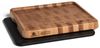 BURNHARD® Schneidebretter Set - 2 Küchenbretter, magnetisch zusammensetzbar, 1x Eichenstirnholz & 1x Kunststoff, Cutting Board mit Saftrille, zweiteiliges Kombi-Schneidebrett – 38 cm x 32 cm - Braun, Schwarz - #944217 Bild 5