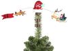Christbaumspitze mit fliegendem Weihnachtsschlitten Flugzeug Bewegung Musik LED Bild 2