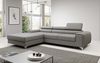 Designer Sofa Melinda mit Schlaf- und Klappfunktion Stoff Grau Links Bild 3