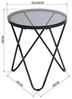 39F FURNITURE DREAM Couchtisch, rund, aus Metall und Hartglas, skandinavischer Nachttisch, für Wohnzimmer, Grau, Glas, 45 x 45 x 50 cm Bild 3