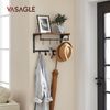 Vasagle Wandgarderobe, Wandregal, mit 8 abnehmbaren Haken, wandmontiertes Hängeregal mit Kleiderstange, für Flur, Schlafzimmer, vintagebraun-schwarz, von Songmics LCR103B01 Bild 5