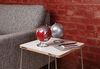 Premium Mini-Globus ‚Galilei‘ – 13 cm Weltkugel mit Metallring rot/silber Bild 3
