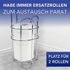 WENKO Toilettenpapierhalter, Chrom, mit Bevorrater und Ablage Bild 4