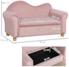 HOMCOM Sessel Zweisitzer mit Stauraum, Spielsofa für Kinder, Rosa (Kindercouch, 1-St, Kindersofa), 84L x 41.5B x 48.5H cm Bild 3