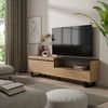 Skraut Home | TV-Schrank, Lowboard | für Wohnzimmer und Esszimmer | 200 x 57 x 35 cm | Für TV-Geräte bis zu 80" | Industriedesign | Moderner Stil | Eiche Schwarz Bild 2