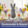 CEPEWA Eierbecher Eierwärmer Hase 6er Set Polyesterfilz grau anthrazit 10,5x23cm Ostern Bild 5