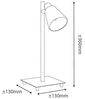 Tischlampe in weiß/chrom schwenkbar ANTONIO MIRO, Höhe 15cm Bild 3