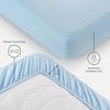 Blumtal® Spannbettlaken 140x190 cm - Bettlaken 140x190 aus Microfaser im 2er Set - Oekotex zertifiziertes Spannbetttuch 140x190 - Spannbettlaken 140x190 / Spannleintuch 140x190 cm - Hellblau Bild 3