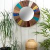 DESIGN DELIGHTS Wandspiegel WANDSPIEGEL "POPPY", 50 cm, Altholz massiv & Holz massivholz, Bunter Bild 3