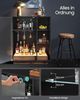 VASAGLE Weinschrank mit Beleuchtung, Sideboard mit LED, Küchenschrank für Weinflaschen, Barschrank mit Weinglashalter, geriffelte Glastür, für Wohnzimmer, ebenholzschwarz BBK361B21 Bild 5