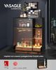 VASAGLE Weinschrank mit Beleuchtung, Sideboard mit LED, Küchenschrank für Weinflaschen, Barschrank mit Weinglashalter, geriffelte Glastür, für Wohnzimmer, ebenholzschwarz BBK361B21 Bild 3