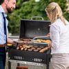 Royal Gourmet Holzkohlegrill Grillwagen mit klappbaren Seitenablagen, Smoker Standgrill mit Decekl, Thermometer, Kohlegrill Schwarz Bild 2