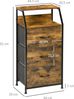 HOMCOM Kommode Aufbewahrungsachrank mit 3 Schubladen (Lagerschrank aus Stoff mit Ausstellungsregalen, 1 St, mit Regal, Griff), für Wohnzimmer, Schlafzimmer, Rustikal-Braun Bild 3