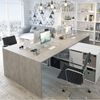 Habitdesign, Schreibtisch – flexibler PC-Tisch in Artik weiß und Zementgrau, rechts, links oder gerade aufstellbar, Maße: 136–203x66–139x74 cm (B x H x T), ideal für Homeoffice, Modell Adapta Plus Bild 2