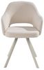 Home4You Polsterstuhl, Ecru, Sandgrau matt, Polyester, Metallgestell, 180 Grad drehbar mit Rückholfunktion, B 58 x H 83 x T 61 cm Bild 3