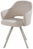 Home4You Polsterstuhl, Ecru, Sandgrau matt, Polyester, Metallgestell, 180 Grad drehbar mit Rückholfunktion, B 58 x H 83 x T 61 cm Bild 4