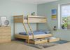 Doppel-Etagenbett 140x200 und 90x200 Erwachsenen-Stockbett Kiefer, Rollrost. Matratzen und Doppelbettkasten inkl. Bild 3