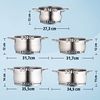 KHG Topfset Induktion aus rostfreiem Edelstahl | 5-teilig inklusive Glasdeckel mit Dampfloch | Kochtöpfe mit 1,5-5 Liter Fassungsvermögen und Innenskalierung… Bild 2