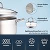 KHG Topfset Induktion aus rostfreiem Edelstahl | 5-teilig inklusive Glasdeckel mit Dampfloch | Kochtöpfe mit 1,5-5 Liter Fassungsvermögen und Innenskalierung… Bild 3