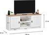 IDIMEX Lowboard BOLTON, TV Lowboard Bank Fernsehtisch aus Kiefer Massivholz mit 2 Türen lackie Bild 2
