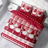 One Home Bettwäsche Wichtel Weihnachten, Fleece, 3 teilig, Christmas kariert, kuschelig flauschig warm weich Winter Doppelbett Bild 4