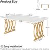 LITTLE TREE Modern Dining Table for 4-6 People, 63" Large Rectangular Kitchen Table with Faux Marble Tabletop and Geometric Legs, Unique Dinner Table Kitchen & Dining Room Furnitur Bild 3