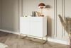 Selsey Veldio - Sideboard 2-türig mit 2 Schubladen, Weiß mit goldenem Metallgestell, 100 cm breit Bild 4