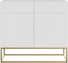 Selsey Veldio - Sideboard 2-türig mit 2 Schubladen, Weiß mit goldenem Metallgestell, 100 cm breit Bild 5