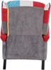 BAKAJI Sedia Poltrona Reclinabile Toppe Seduta Comoda Struttura Legno Lehnstuhl Patchwork Patches Design bequemer Sitz Struktur Holz, Canvas, braun, Standard Bild 5