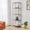 SVITA Regal Bücherregal Design Industrial Style Schmal Metall Schwarz Bild 2