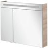 FACKELMANN B.CLEVER Waschtisch Set mit Spiegelschrank 90 cm breit, Braun hell, Waschbecken Gussmarmor Weiß Bild 3