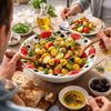 Lashuma Obstschale Tomate Olive, Keramik, (1-tlg), Pasta Schüssel rund Ø 27 mit Relief Dekor Bild 2