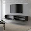 Selsey TV Schrank Board Sideboard Fernsehtisch Fernsehschrank 175 cm Hängend Mit Offenem Fach Gefräste Front Schwarz Veldio Bild 4