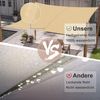 SUNNY GUARD Sonnensegel Rechteckig 3x3 m Wasserdicht Sonnenschutz Wetterschutz Segel Baldachin UV Schutz für Balkon Terrasse Garten, Sand Bild 4