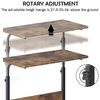 sogesfurniture 80cm Rollbarer Laptop-Schreibtisch, höhenverstellbar, Sofa-Arbeitsplatz, mobiler Sofa-Beistelltisch mit Tablet-Steckplatz und Rollen, tragbarer Stehtisch, Laptoptisch Bild 5