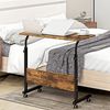 sogesfurniture 80cm Rollbarer Laptop-Schreibtisch, höhenverstellbar, Sofa-Arbeitsplatz, mobiler Sofa-Beistelltisch mit Tablet-Steckplatz und Rollen, tragbarer Stehtisch, Laptoptisch Bild 4