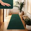 Paco Home Waschbarer Teppich Wohnzimmer Schlafzimmer Kurzflor rutschfest Flauschig Weich Moderne Einfarbige Muster, Grösse:80x300 cm, Farbe:Grün Bild 1