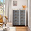 YITAHOME Kommode,Kommode mit 10 Schubladen,Schrank,Stoffschubladen mit Griffen,Kommodenschrank mit Stabiler Stahlrahmen,Dauerhaft,Grau Bild 2
